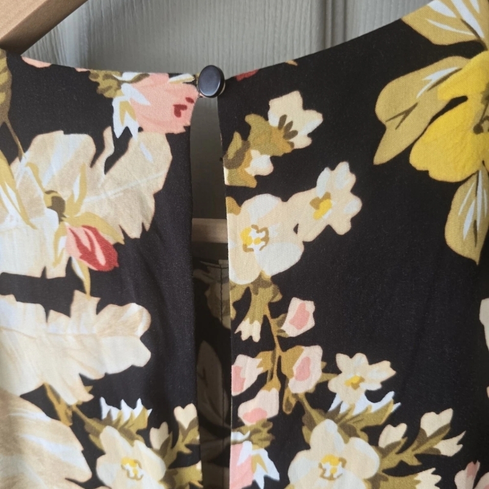WAREHOUSE HIBISCUS TIE FRONT FLORAL CROPPED LEG JUMPSUIT SUMMER LOOK US 6 BOHO - Picture 12 of 14